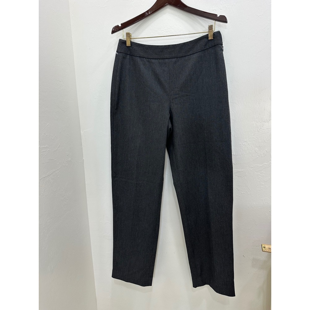 Talbots Womens 10 Gray Stretch Dress Pants Side Zip Straight Leg Made in USA